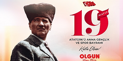OLGUN KIRMIZI BEYAZ, 19 Mayıs Atatürk'ü Anma Gençlik ve Spor Bayramınızı Kutluyor.